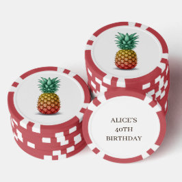 Fichas De Poker Festa tropical com abacaxi