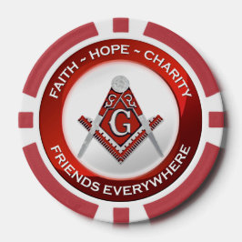 Fichas De Poker Masonic Poker Chips Red