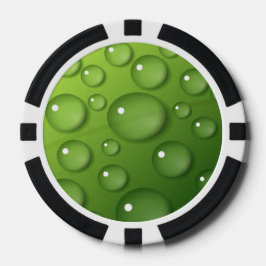 Fichas De Poker Padrão de Raindrop Verde