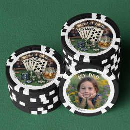 Fichas De Poker Pai do Pôquer Foto Personalizada do Meu Pai