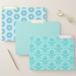 Ficheiro Azul Aqua Amarelo e Pastel Rosa Moderno