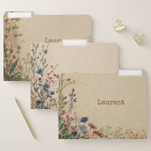 Beige Border Rustic Boho Wildflower