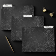 Glimmery Onyx Grunge | Silvery Black Glam Damask