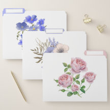 Impressões Florais Elegantes, Flores Azuis e Púrpu