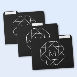 Ficheiro Monograma Geométrico Preto e Branco