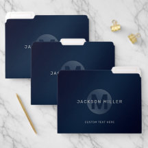 Monograma simples, simples e personalizado, azul-m
