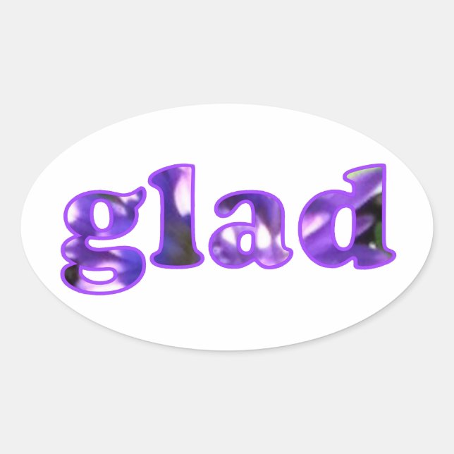 Fico feliz com autocolantes de flores roxas (Frente)