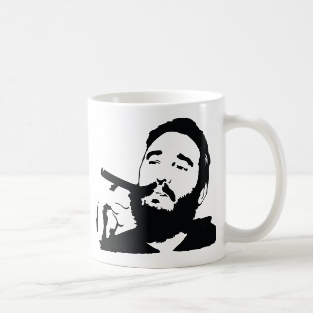 Fidel Castro com a caneca do retrato do charuto (Direita)