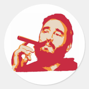 Fidel Castro com etiqueta do retrato do charuto