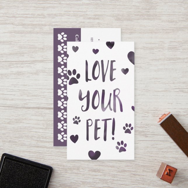 Fidelidade ame seu bokeh do cartão de perfurador do animal de (Frente/Verso In Situ)