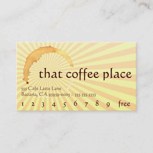Fidelidade Aquele Café Bebe Cartão De Almoço (Frente)