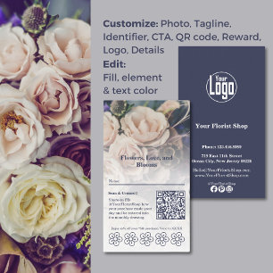 Fidelidade Blooms e recompensas Cartão de Lealdade Florista P