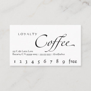 Fidelidade Branco do cartão de perfuração do café da leal