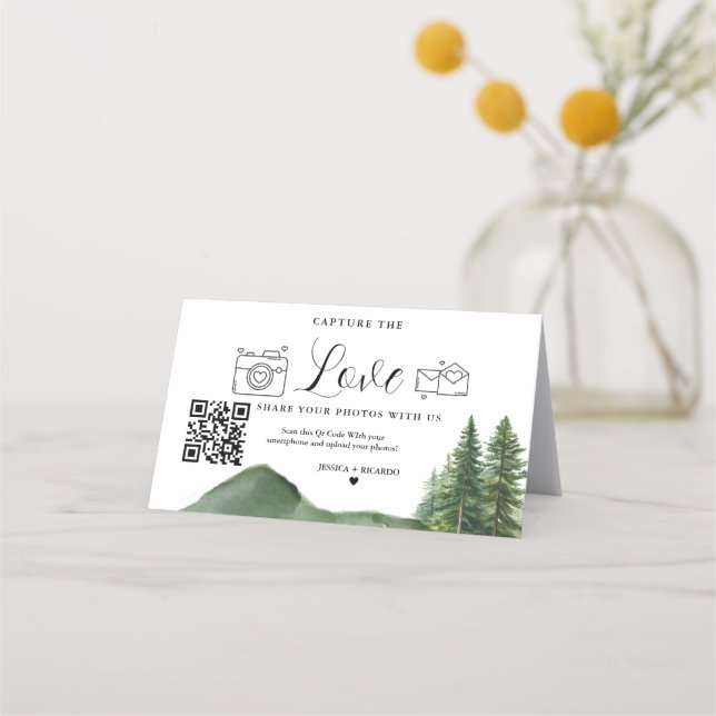 Fidelidade Capture o Cartão de Código QR de Casamento de Amor (Frente)