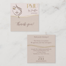 Fidelidade Cartão de Agradecimento Bege & Dourado Elegante PM