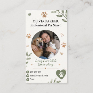 Fidelidade Cartão de Agradecimento de Pet Sitter com Foto e N