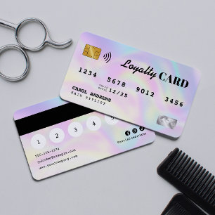 Fidelidade Cartão de Crédito Cabeleireiro Holográfico Elegant