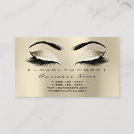 Fidelidade Cartão de Lealdade 6 Beauty Salon Lash Dourado Cha