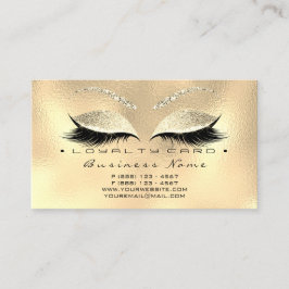 Fidelidade Cartão de Lealdade 6 Beauty Salon Lash Dourado Cha