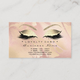 Fidelidade Cartão de Lealdade 6 Bela Lash Lash Rosa Dourado M