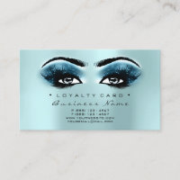 Cartão de Lealdade 6 Beleza Salão Lash Aqua Azul R