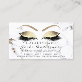 Fidelidade Cartão de Lealdade 6 Punch Salon Lashes Marble Mak