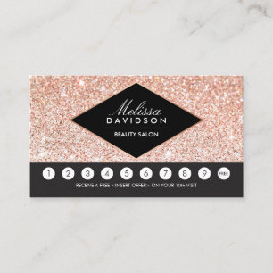 Fidelidade Cartão de Lealdade a Glitter Dourado e Glamor Sal