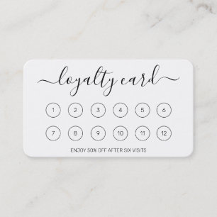 Fidelidade Cartão de Lealdade Branco de Script Elegante Simpl