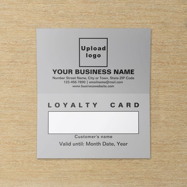 Fidelidade Cartão de Lealdade de Cinzas Comerciais (Business gray folded loyalty card.)