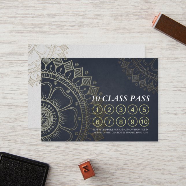 Fidelidade Cartão de Lealdade de Classe de Instrutor de Medit (Frente/Verso In Situ)