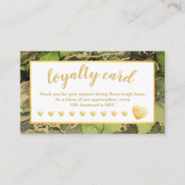Fidelidade Cartão de Lealdade de Salão Verde Gold Foil