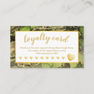 Fidelidade Cartão de Lealdade de Salão Verde Gold Foil