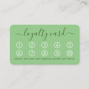 Fidelidade Cartão de Lealdade de Script Simples - Verde Mint