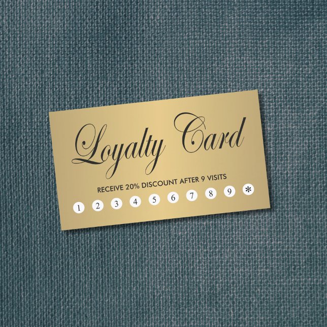 Fidelidade Cartão de lealdade Dourada FAUX Chic Elegante Simp (Criador carregado)