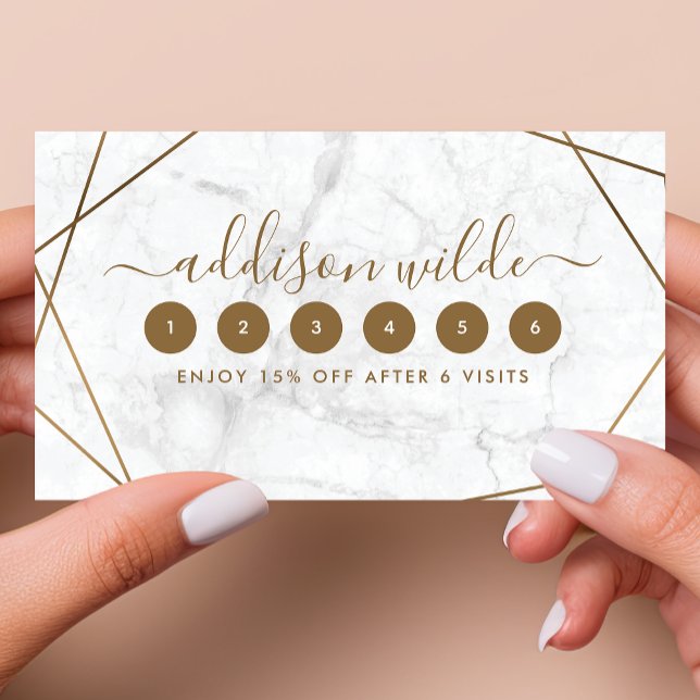 Fidelidade Cartão de Lealdade Dourado Geométrico de Abstrato  (Criador carregado)