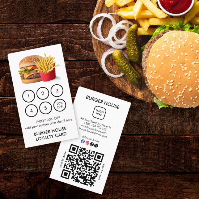 Fidelidade Cartão de Lealdade Mínima de Código QR do Restaura (Criador carregado)