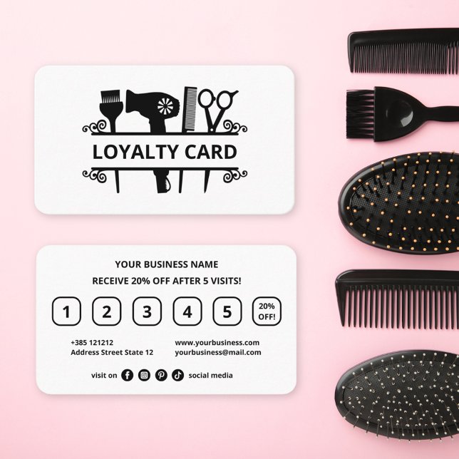 Fidelidade Cartão de Lealdade para Cabeleireiros Modernos, Pr (Criador carregado)