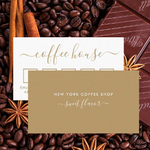 Fidelidade Cartão de Lealdade para Compro de Café - Dourado e