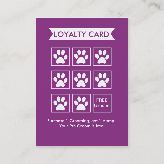 Fidelidade Cartão de Lealdade para o Cachorro - Personalizáve (Verso)