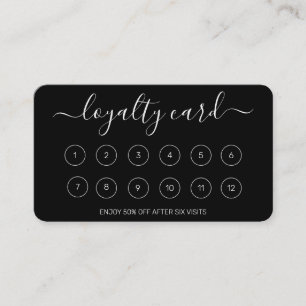 Fidelidade Cartão de Lealdade Preto de Script Elegante Simple