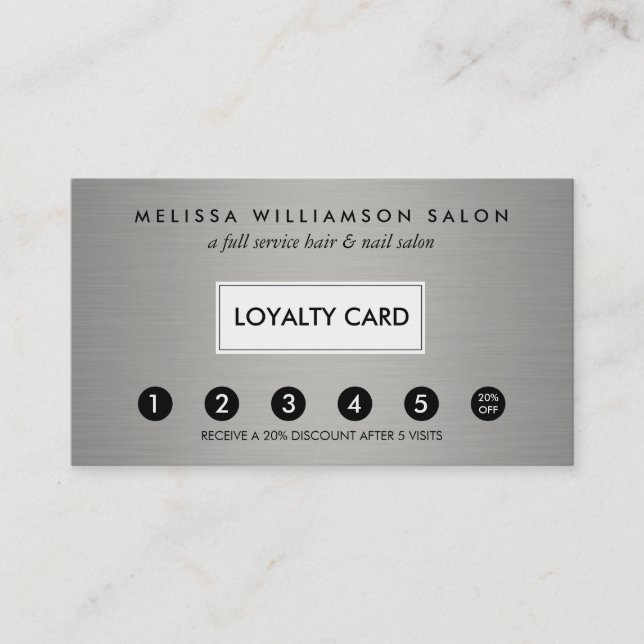 Fidelidade Cartão de Pagamento Simples Faux Silver para a Lea (Frente)