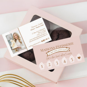 Fidelidade Cartão de Pastelaria de Assar Listra Rosa Chic Che