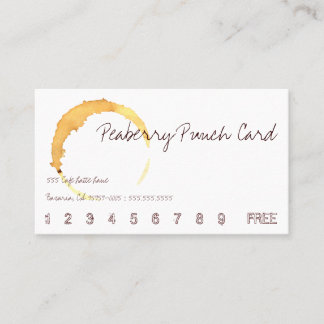 Fidelidade Cartão de perfurador da bebida do café de Peaberry
