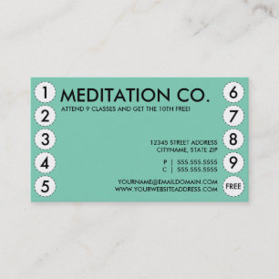 Fidelidade cartão de perfurador da meditação