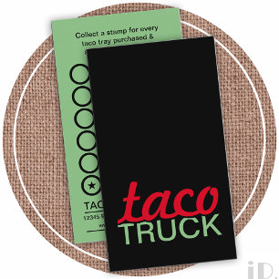 Fidelidade cartão de perfurador do caminhão do taco