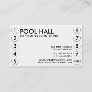 Fidelidade cartão de perfurador do salão de piscina