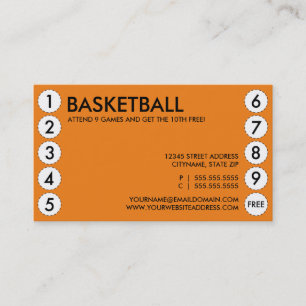 Fidelidade cartão de perfurador dos jogos de basquetebol