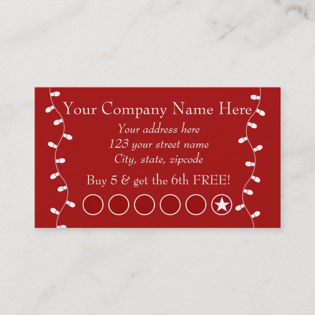 Fidelidade Cartão de perfurador relativo à promoção do (Frente)