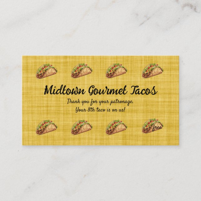 Fidelidade Cartão de Recompensa de Lealdade Compre do Taco Ed (Frente)