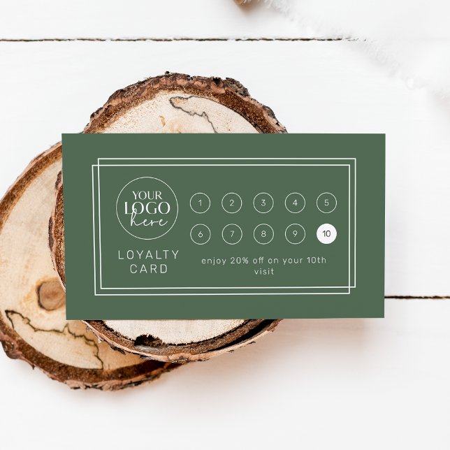 Fidelidade Cartão de Recompensa Empresarial Avery Logotipo Ve (AVERY Dark Green Logo Business Reward 10 Punch Loyalty Card)
